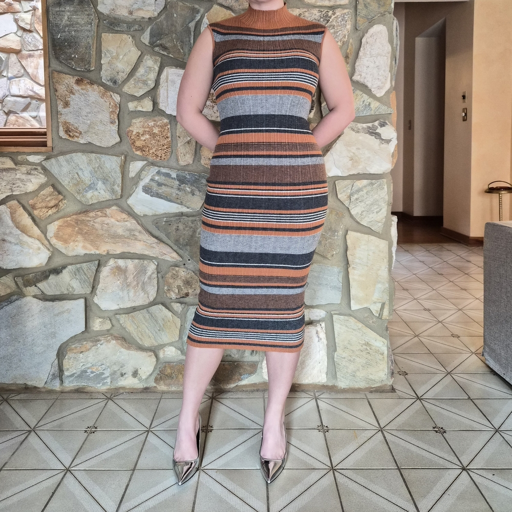 *SOLD* Striped Multicolor Midi Dress
